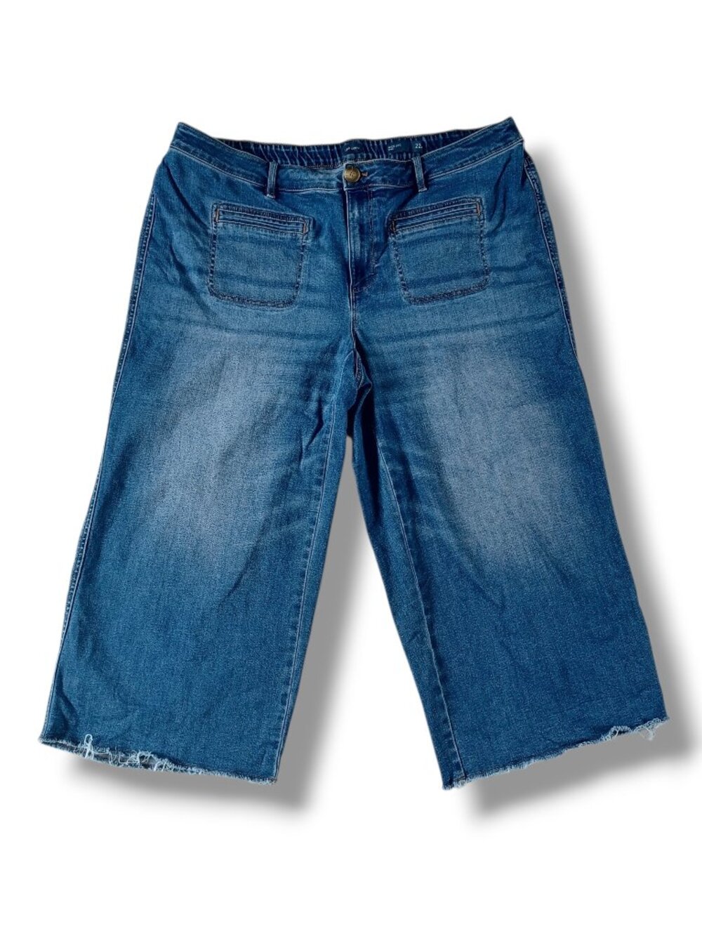 J.Jill Denim Womens Jeans Cropped Wide Leg Stretch Plus Size 22 42x24